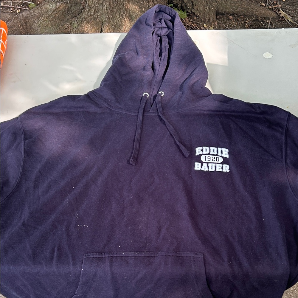 Eddie Bauer Dark Blue Pullover Hoodie size XL men’s NWOT